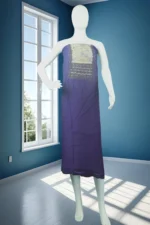 Unstitched Salwar Suit with Floral Embroidery & Crochet Lace Yoke - Image 2