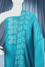 Chikankari Embroidered Unstitched Salwar Suit with Bandhani-Print Dupatta - Image 4