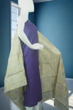 Unstitched Salwar Suit with Floral Embroidery & Crochet Lace Yoke - Image 6