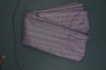 Pastel Striped Chanderi Silk Fabric with Silver Zari Border Lines