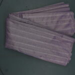 Pastel Striped Chanderi Silk Fabric with Silver Zari Border Lines