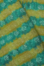 Turquoise & Mustard Floral Printed Cotton Dress Material - Image 2