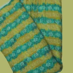 Turquoise & Mustard Floral Printed Cotton Dress Material