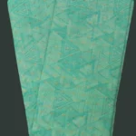 Mint-Turquoise Geometric Triangle Print Cotton-Linen Blend Fabric with Gold Foil Accents