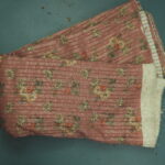 Vintage Rose Floral Print Pleated Chanderi Fabric with Sequin botti