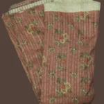 Vintage Rose Floral Print Pleated Chanderi Fabric with Sequin botti