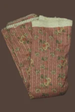 Vintage Rose Floral Print Pleated Chanderi Fabric with Sequin botti