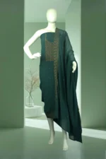 Embroidered Salwar Suit with Elegant Sheer Dupatta - Image 2